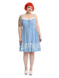 Disney Beauty And The Beast Belle Border Print Lace-Up Dress Plus Size, , alternate