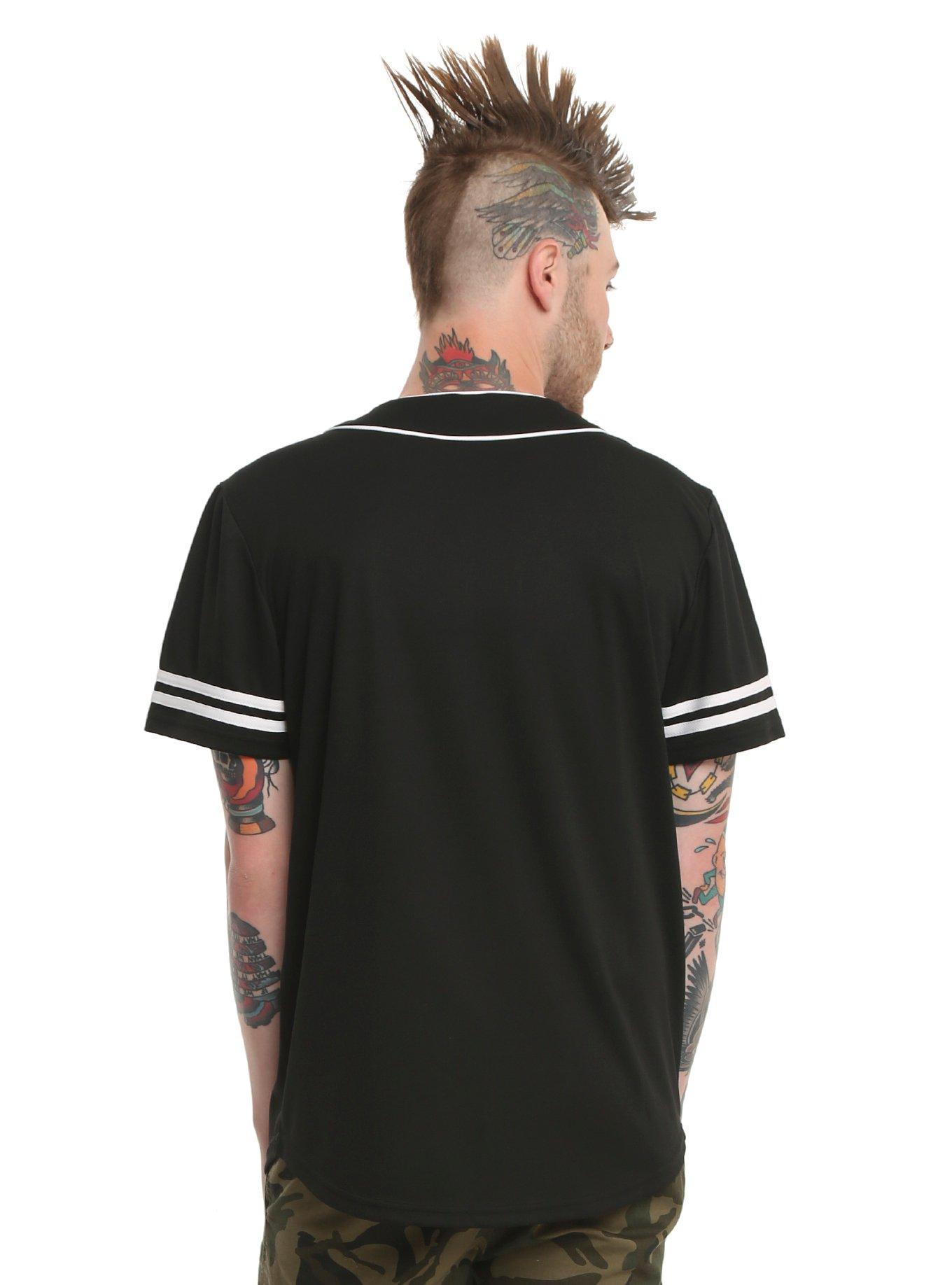 Black Button-Up Baseball Jersey, , alternate