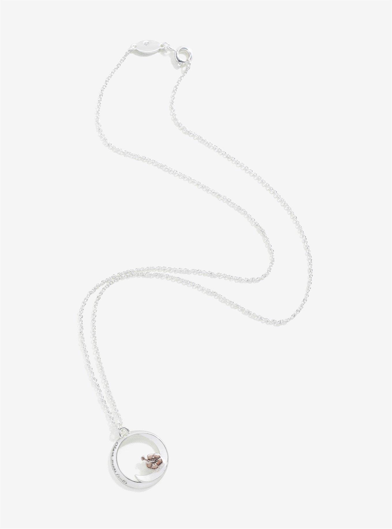 Disney Lilo & Stitch Mini Rose Gold Flower Necklace, , alternate