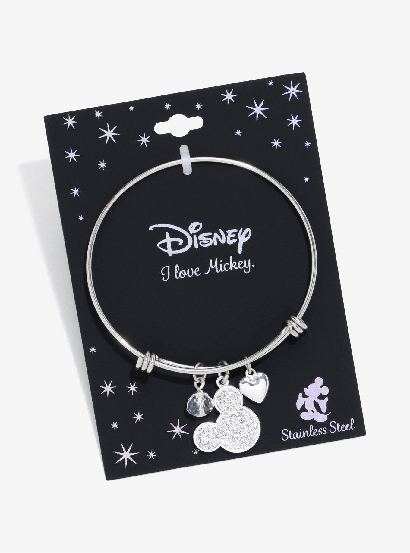 Disney Mickey Mouse Crystal Head Bangle Bracelet, , alternate