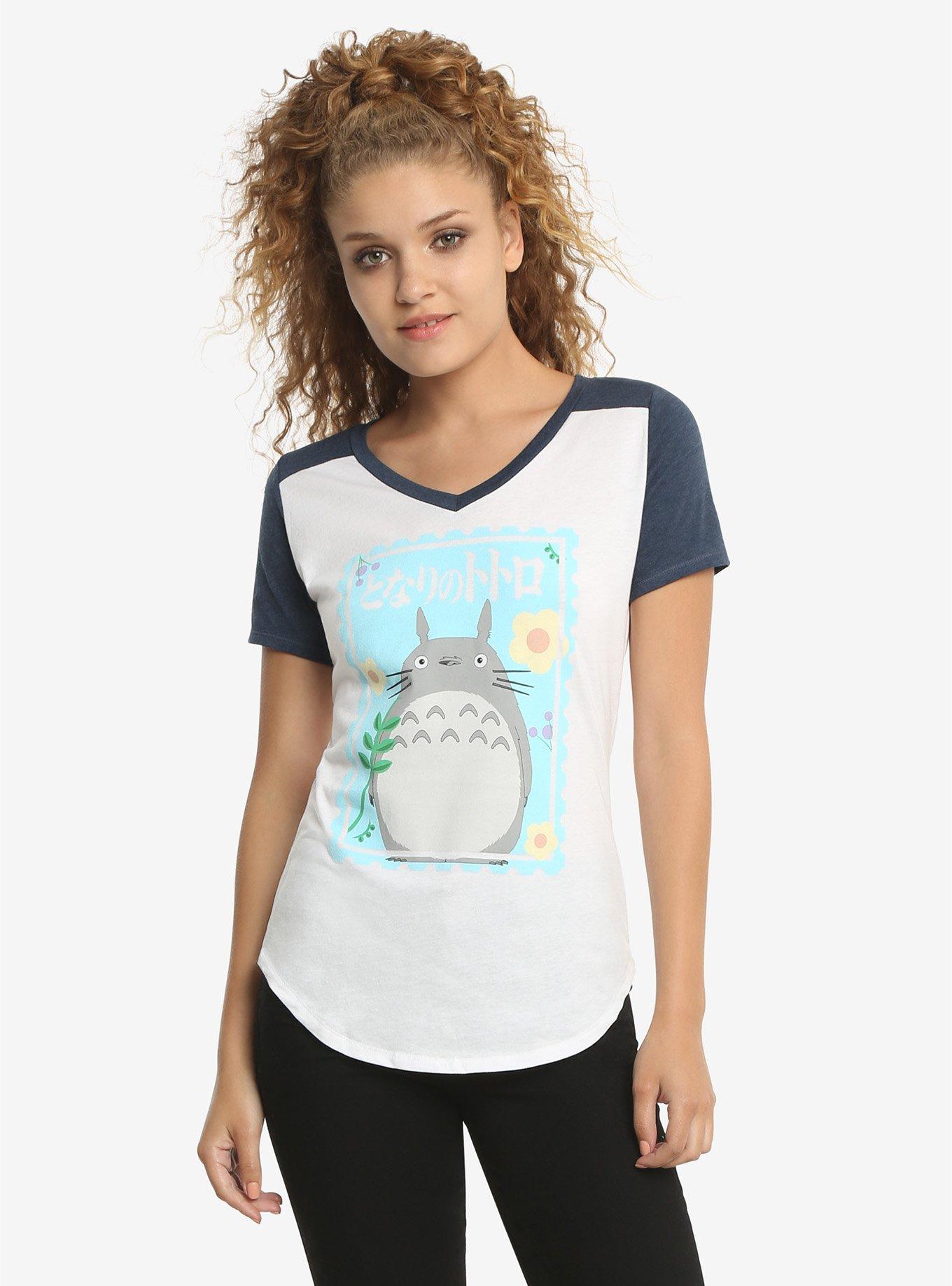 Studio Ghibli My Neighbor Totoro Varsity Ringer V-Neck T-Shirt, , alternate