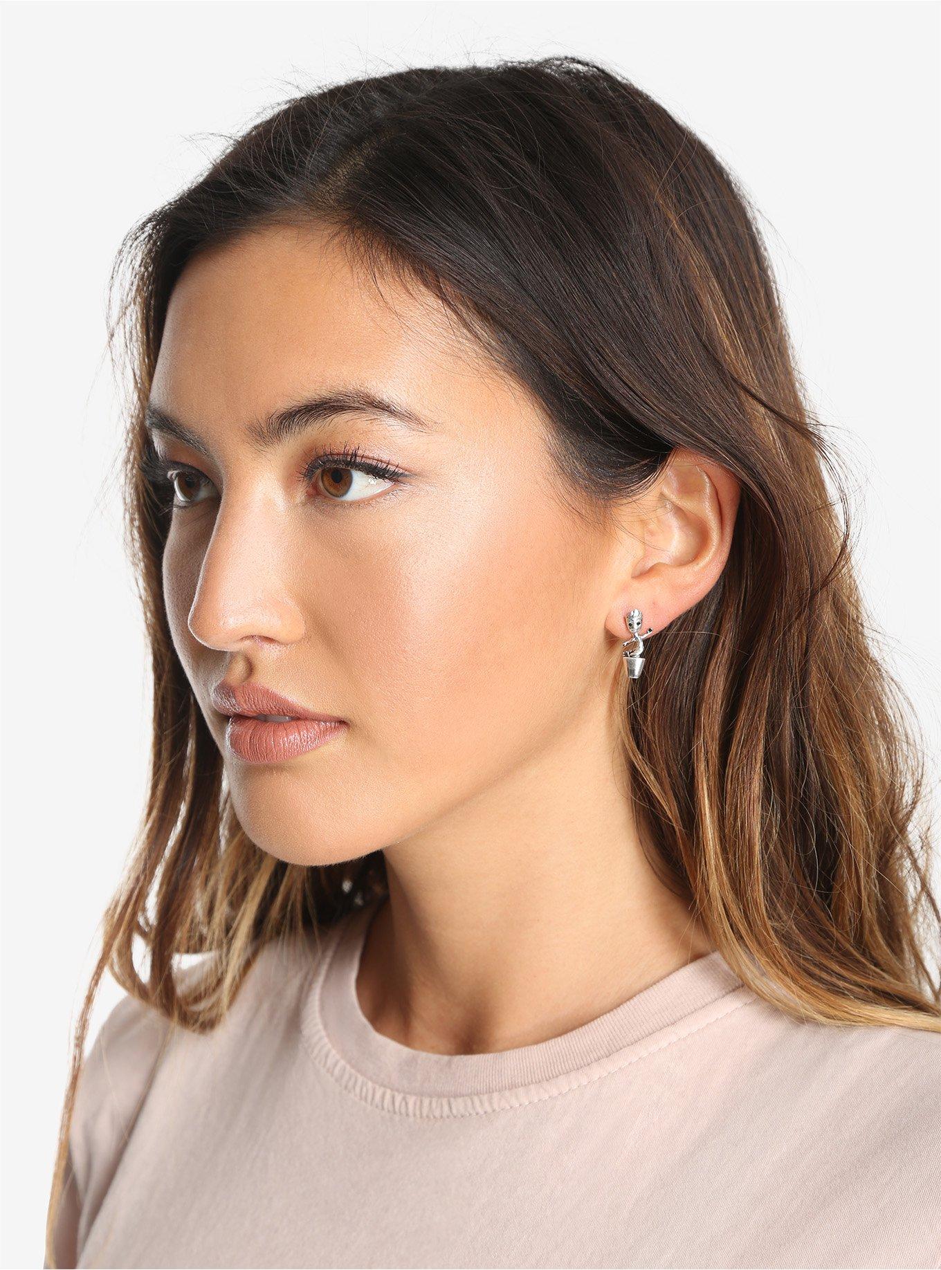 Marvel Guardians of the Galaxy Groot Earrings by Rocklove, , alternate