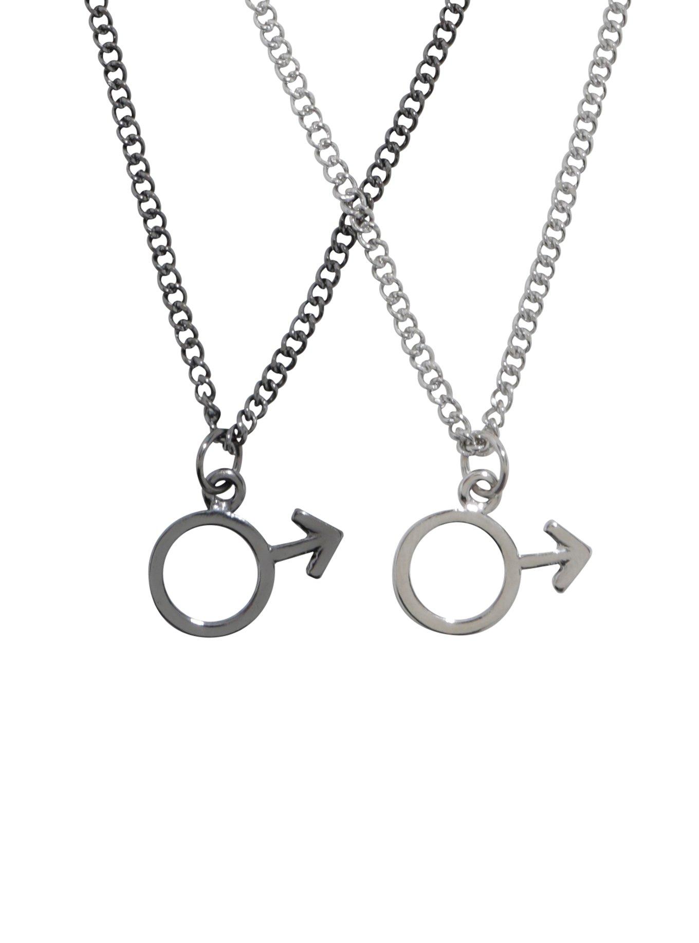Blackheart Male Symbol Best Friend Necklace Set, , alternate