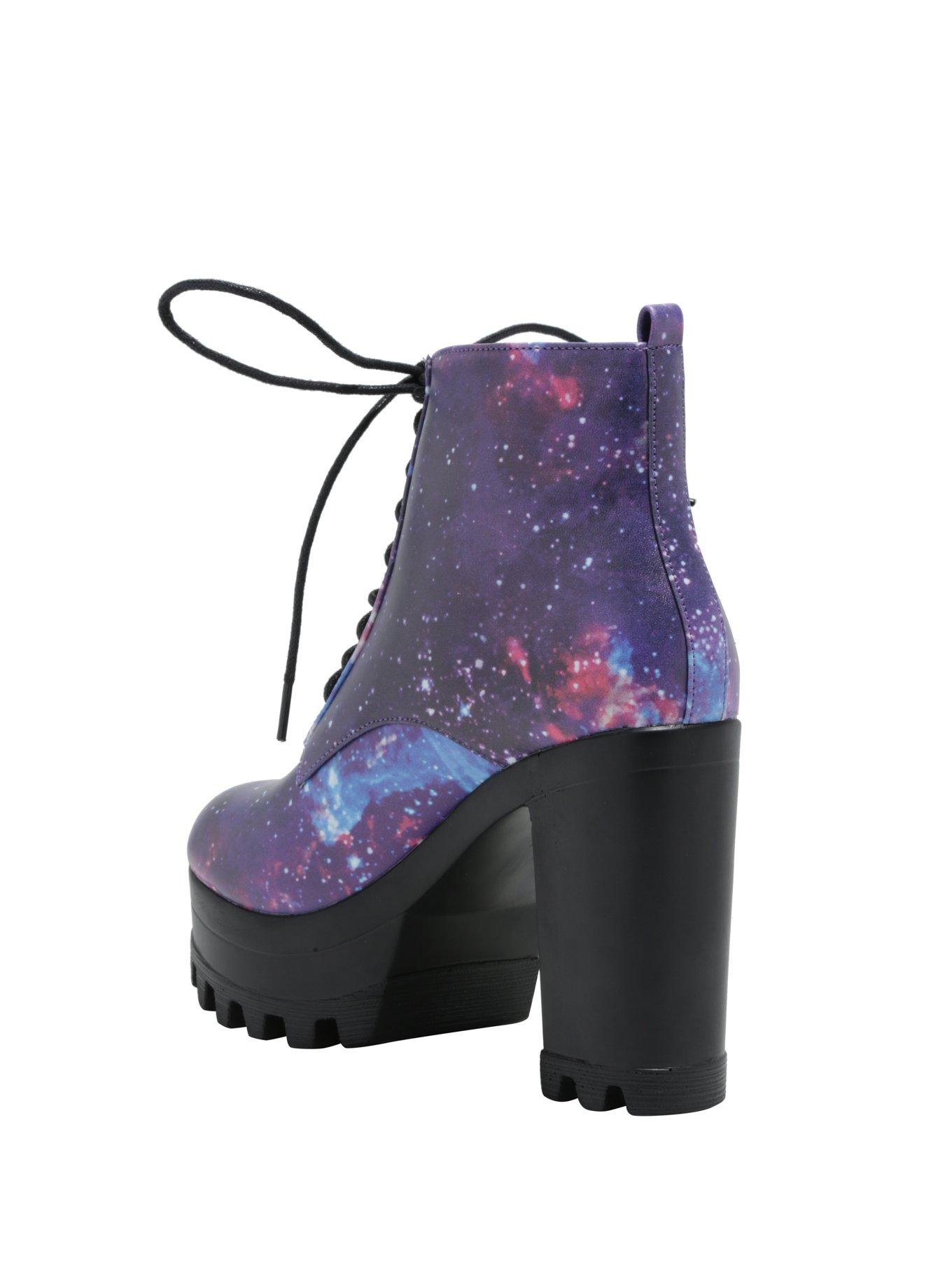 Galaxy Print Platform Ankle Booties, , alternate