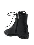Black Studded Pointed-Toe Ankle Booties, , alternate
