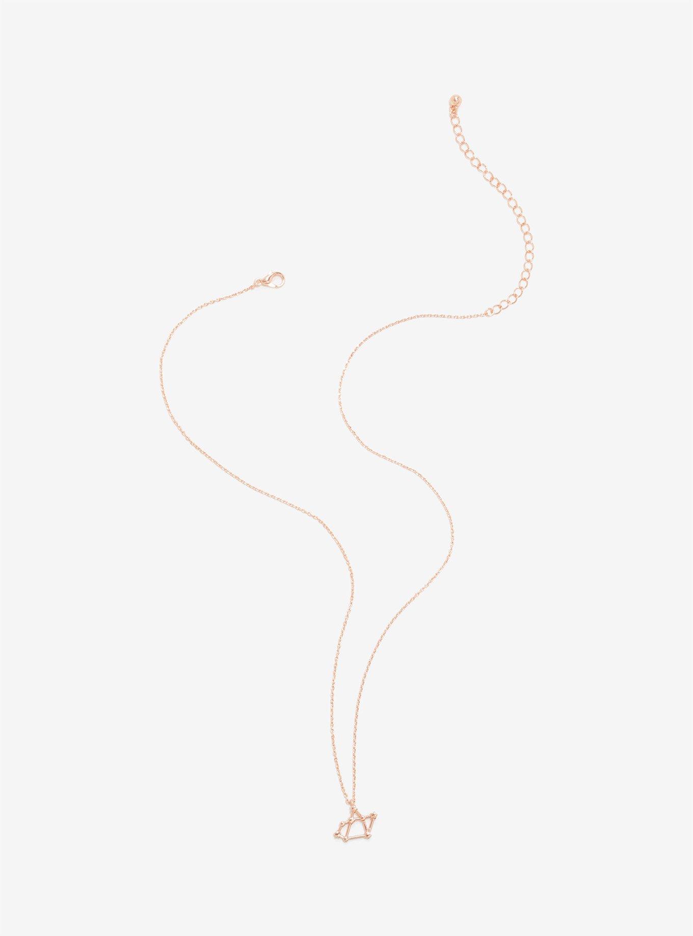 Rose Gold Sagittarius Zodiac Constellation Necklace, , alternate