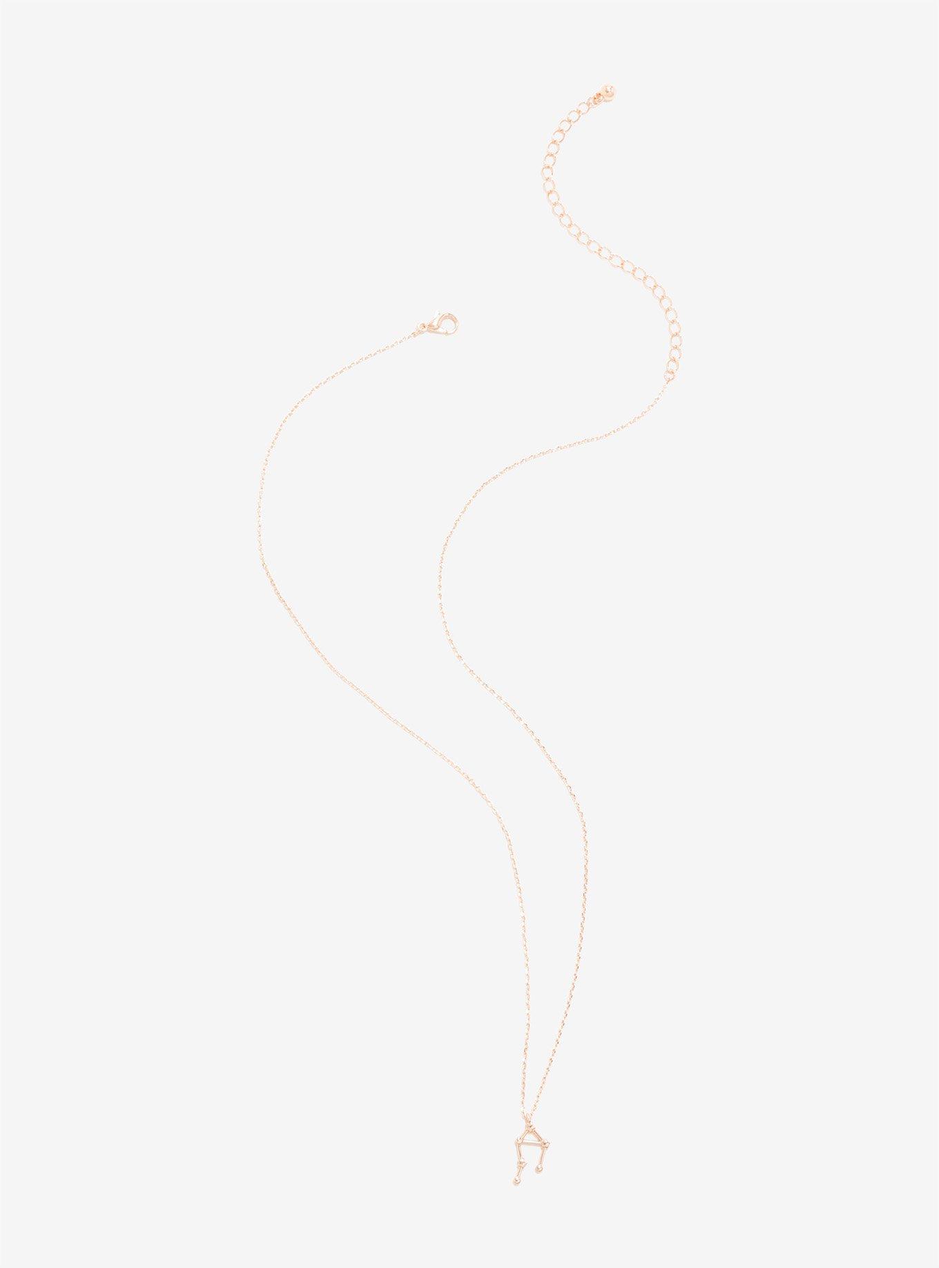 Rose Gold Libra Zodiac Constellation Necklace, , alternate