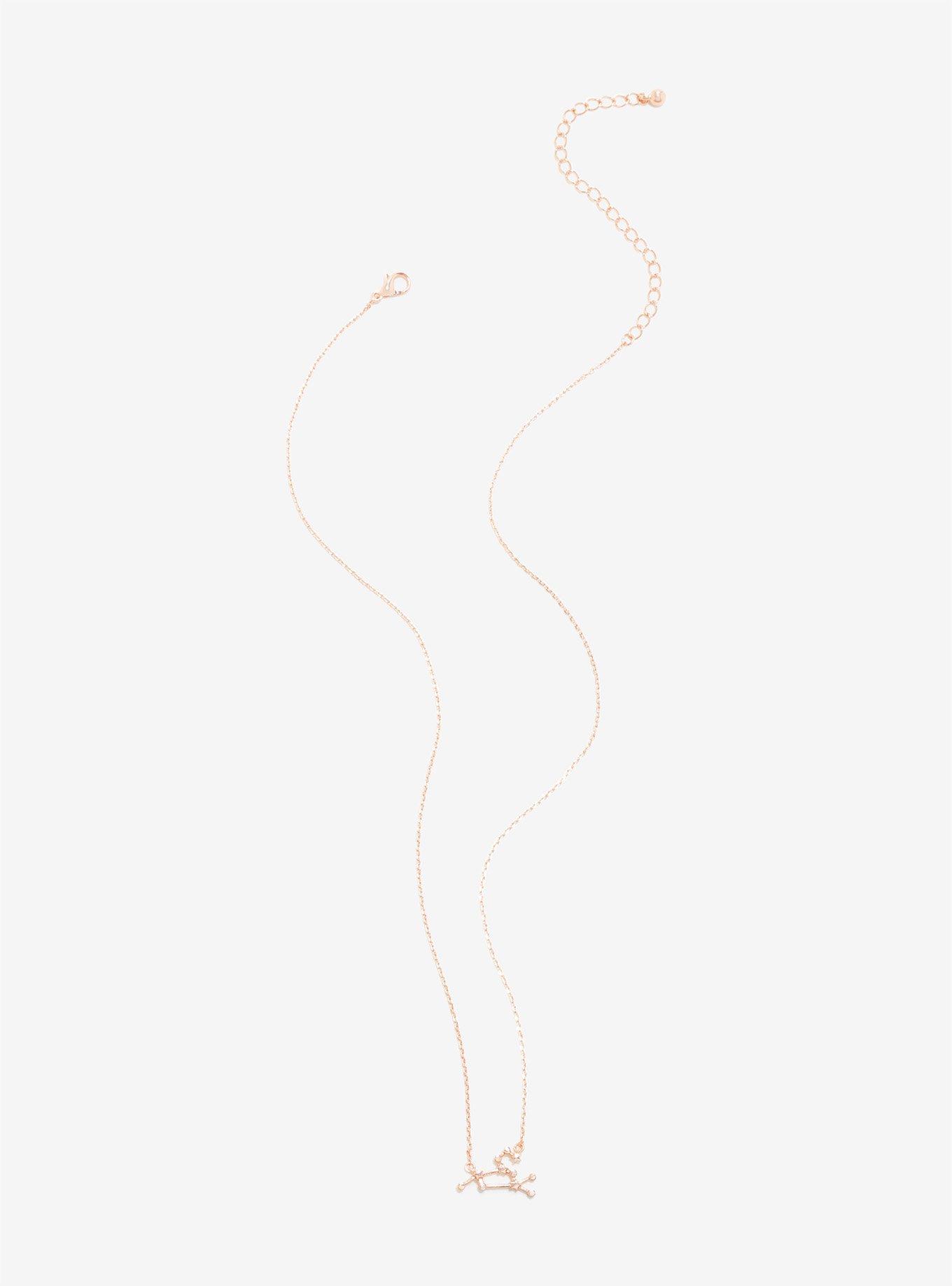 Rose Gold Leo Zodiac Constellation Necklace, , alternate