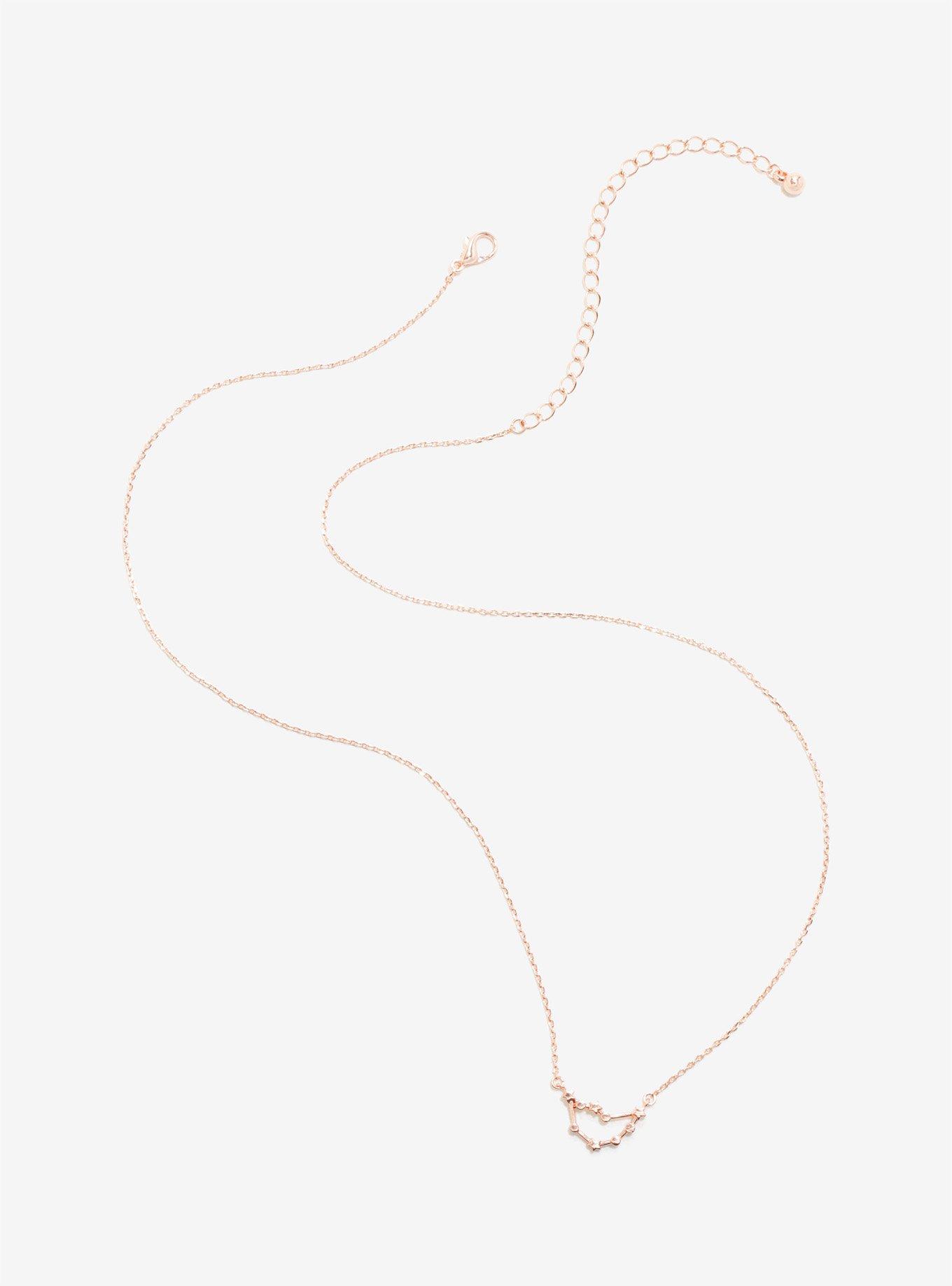 Rose Gold Capricorn Zodiac Constellation Necklace, , alternate