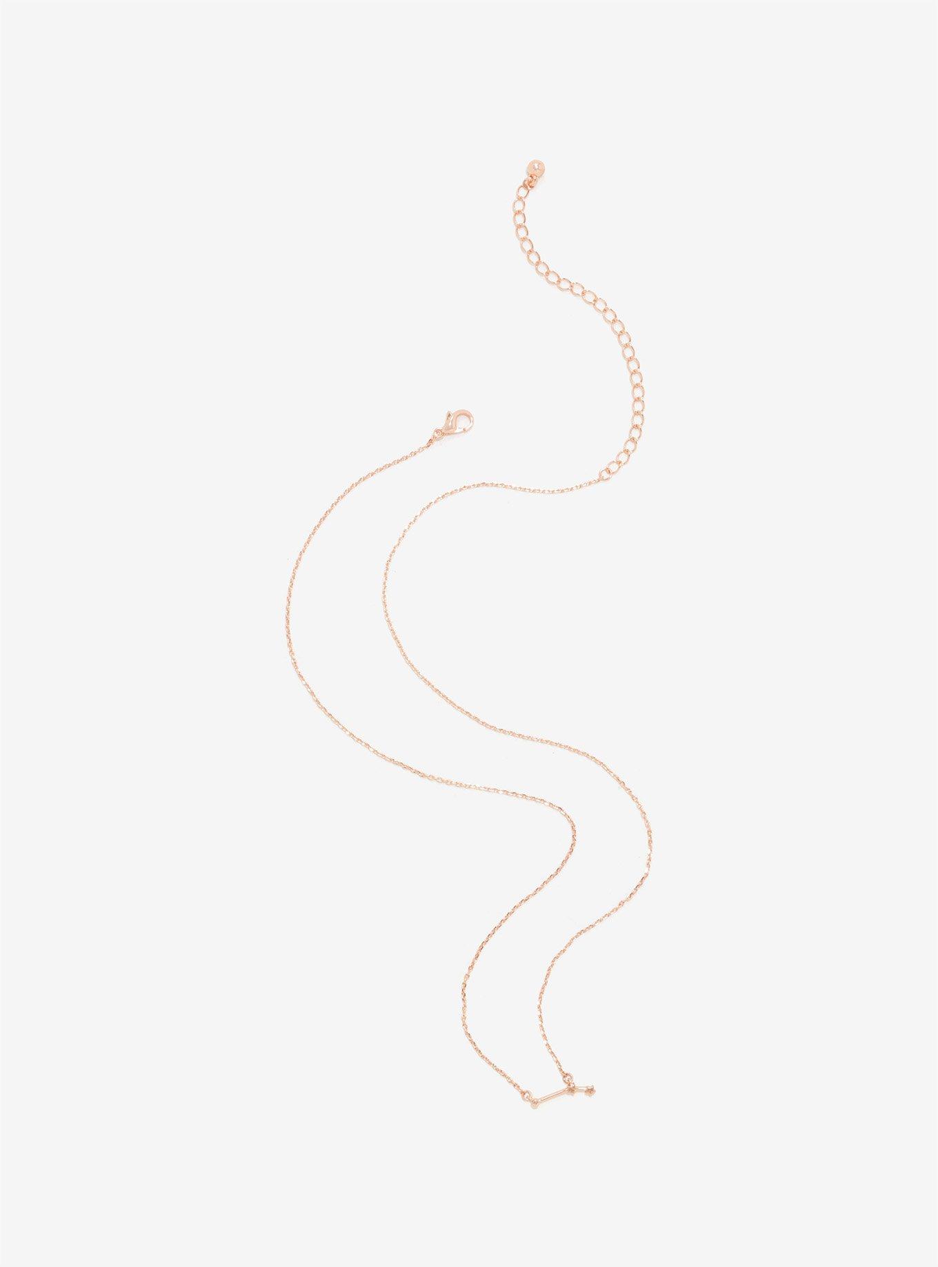 Rose Gold Aries Zodiac Constellation Necklace, , alternate