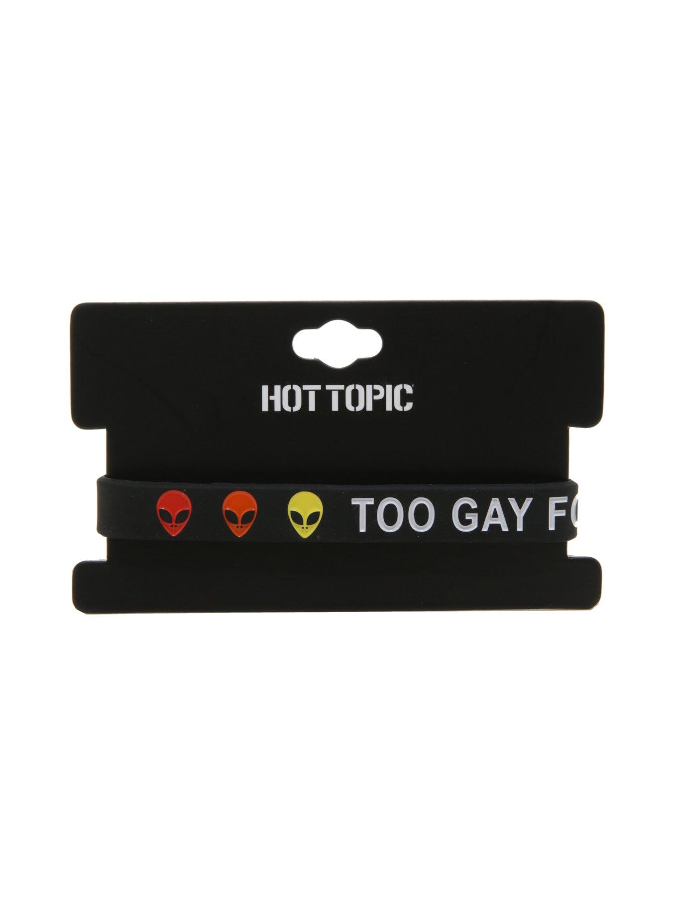Too Gay For This World Alien Rubber Bracelet, , alternate