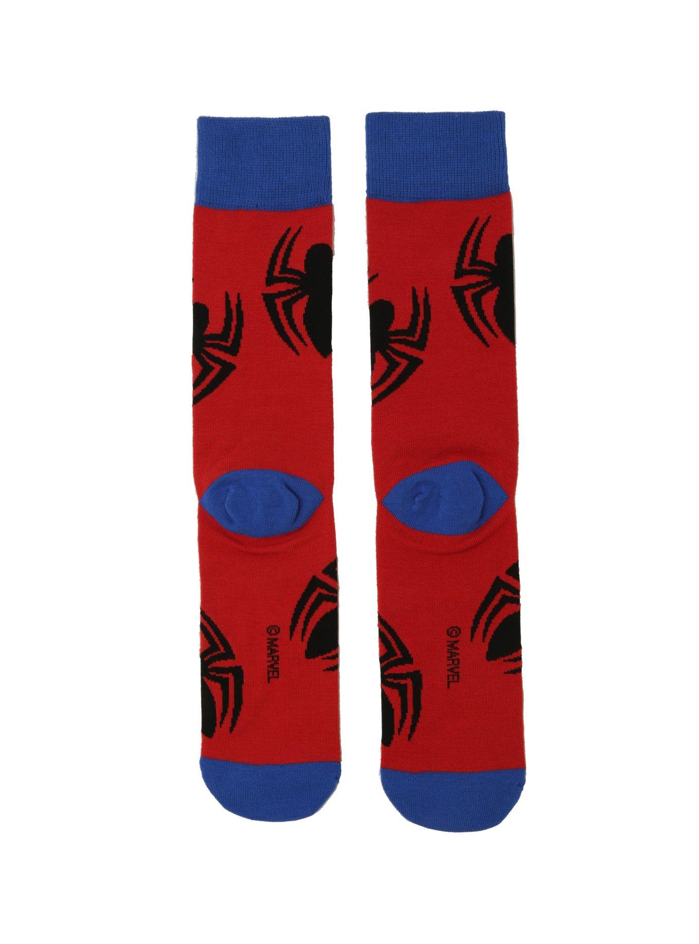 Marvel Spider-Man Spider Logos Crew Socks, , alternate