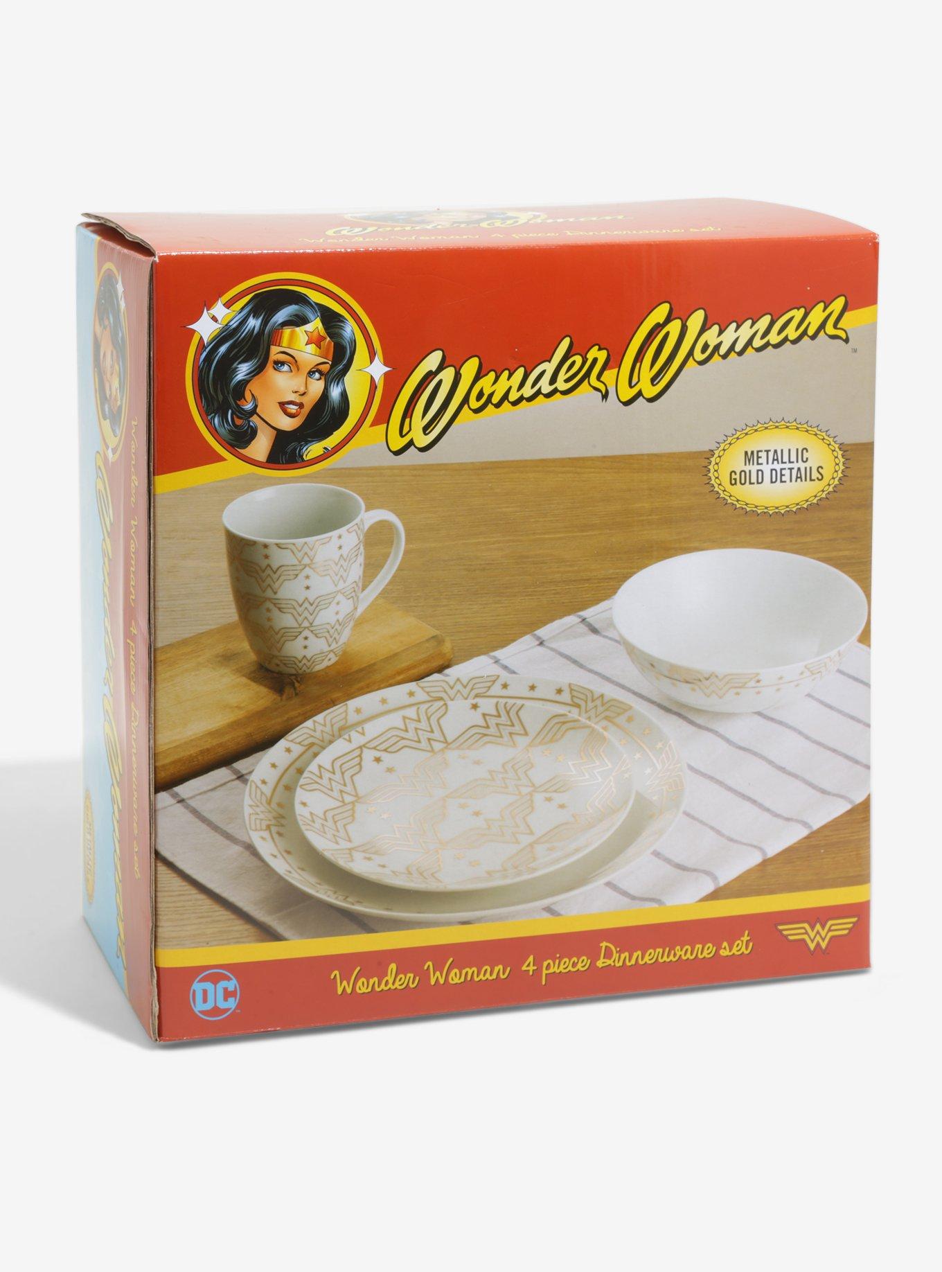 DC Comics Wonder Woman Logo Dinnerware Set - BoxLunch Exclusive, , alternate