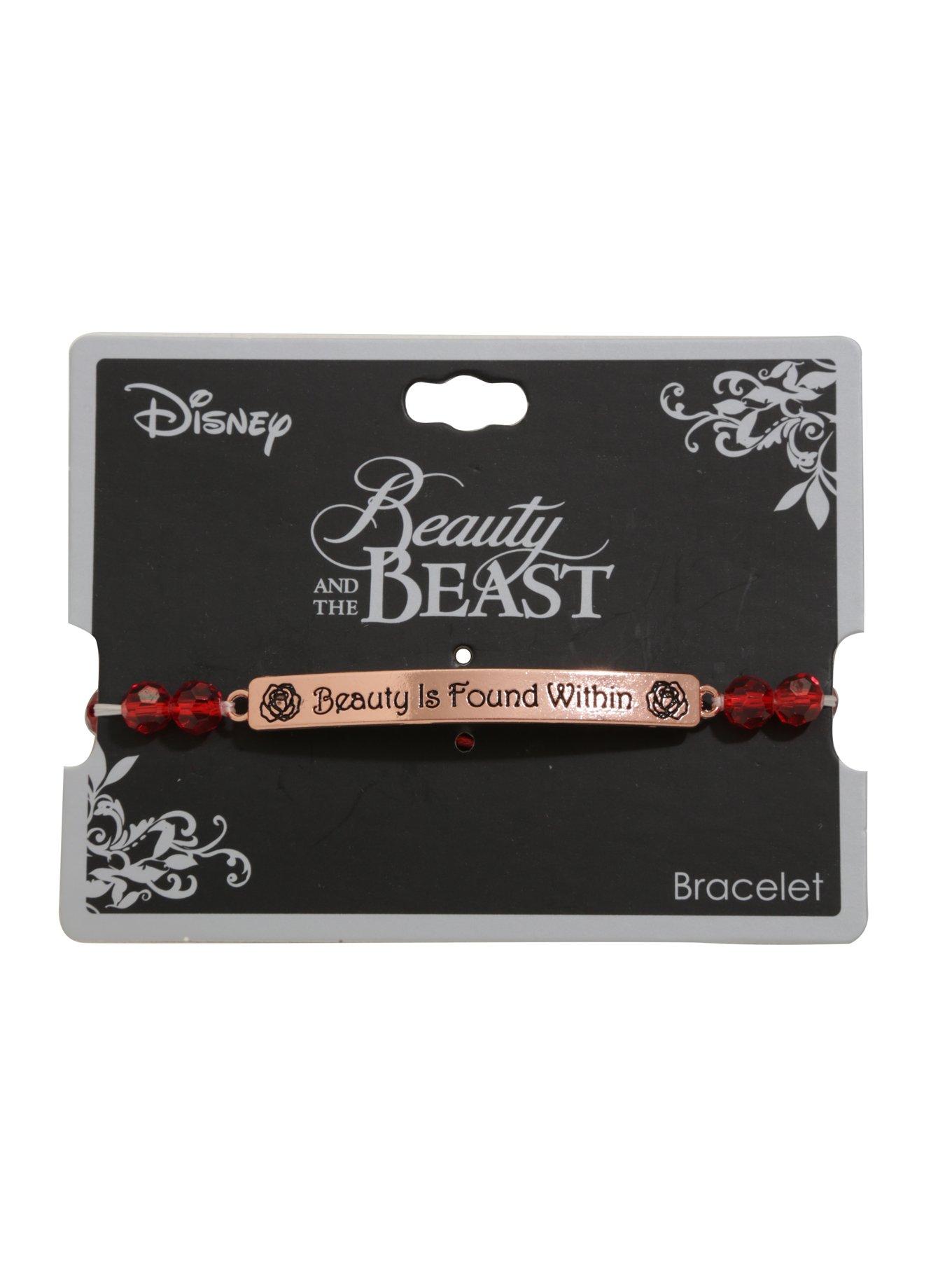 Disney Beauty And The Beast Beauty Is Found Within Nameplate Cord Bracelet, , alternate