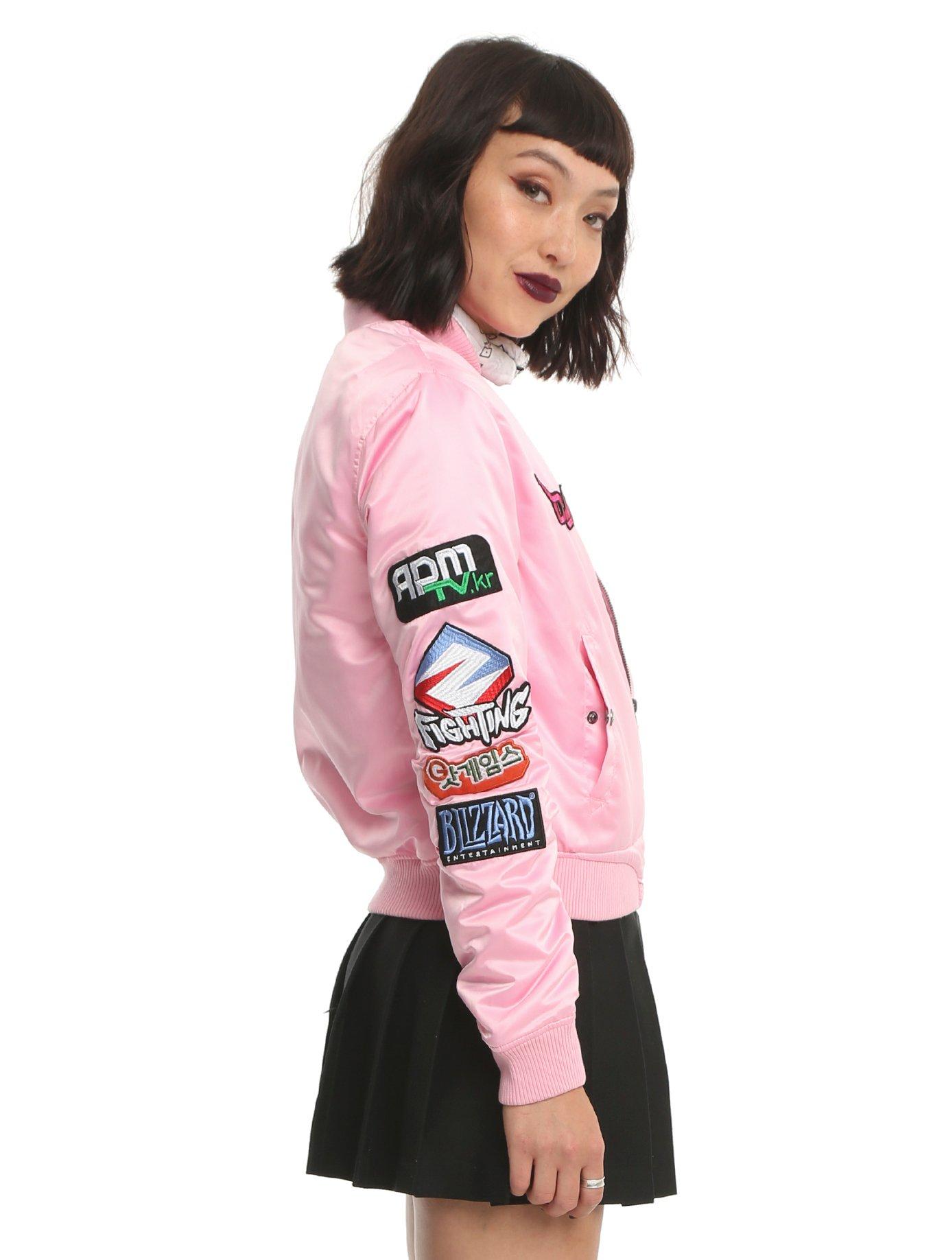 Overwatch D.Va White Rabbit Satin Bomber Jacket, , alternate