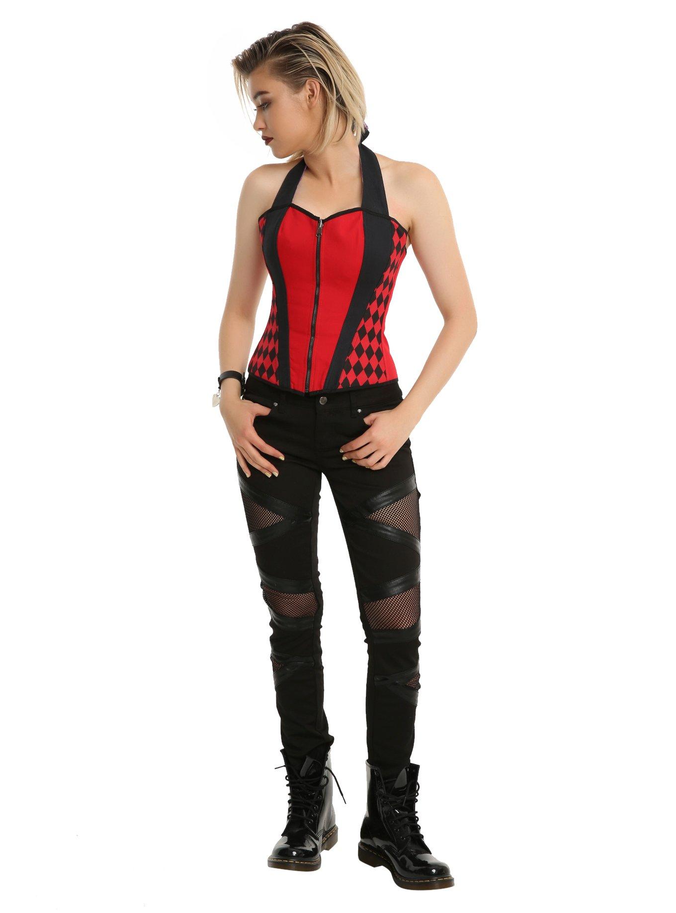 DC Comics Harley Quinn & The Joker Reversible Corset, , alternate
