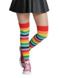 Rainbow Stripe Over-The-Knee Socks, , alternate