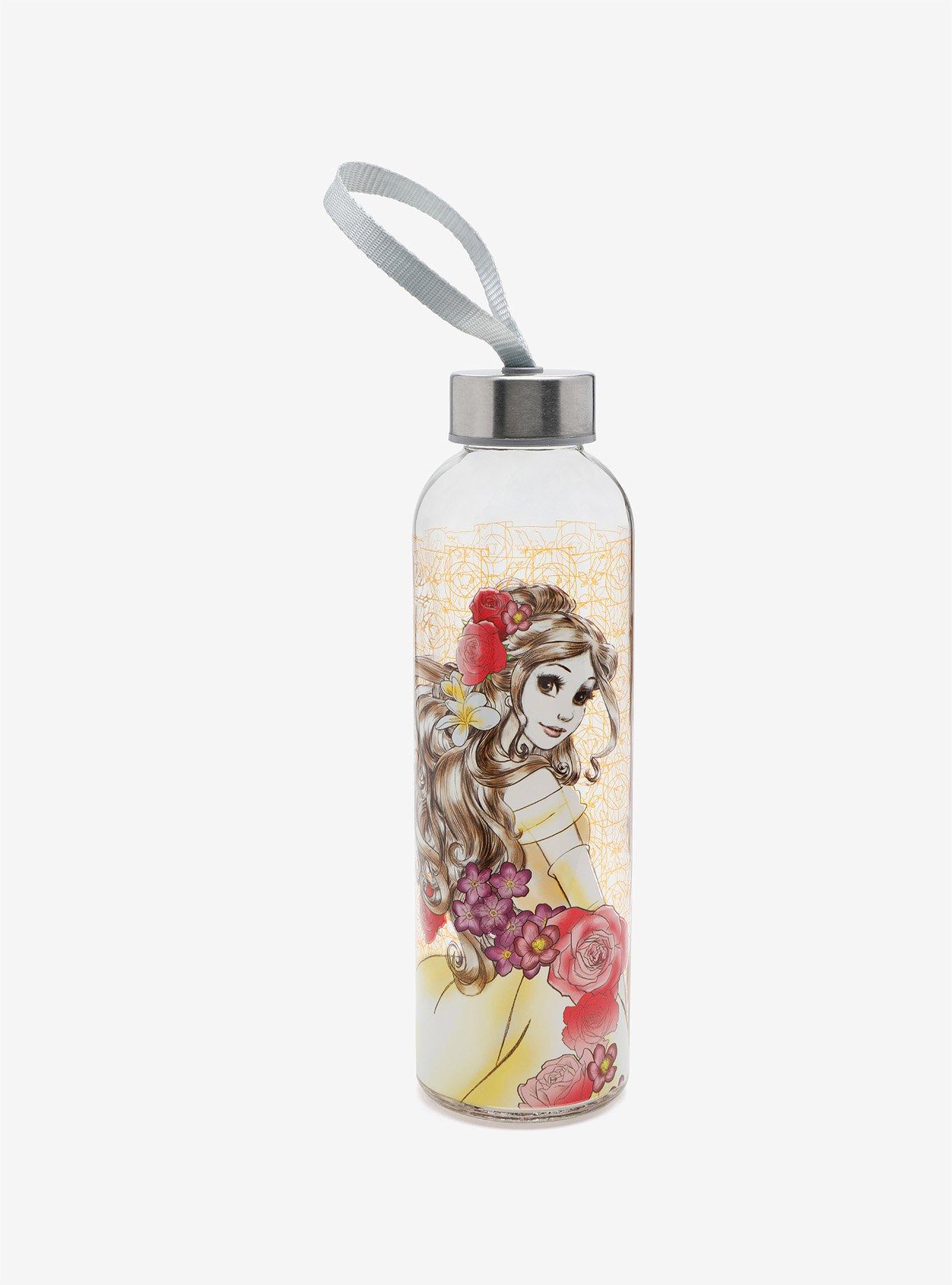 Disney Beauty And The Beast Belle Sketch Glass Water Bottle, , alternate
