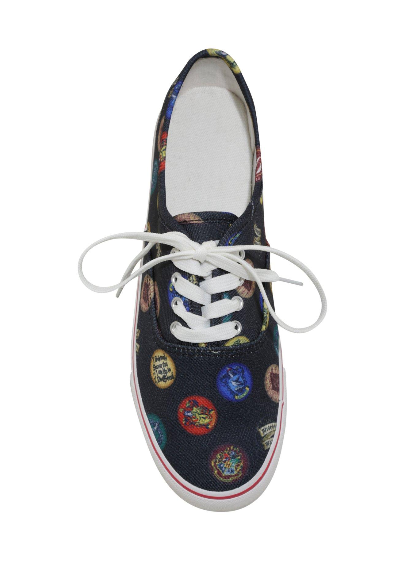 Harry Potter Crest Print Lace-Up Canvas Sneakers, , alternate