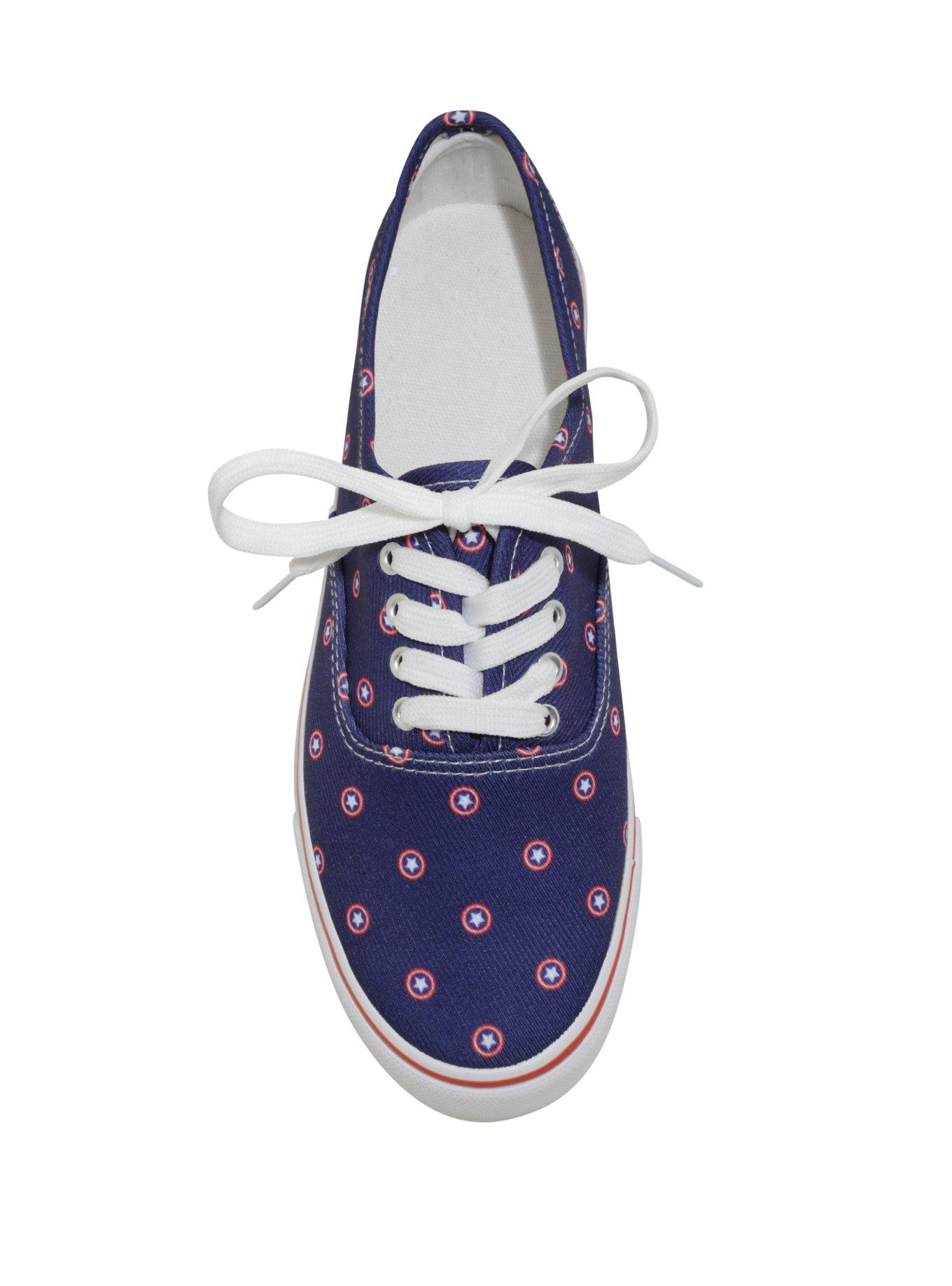 Marvel Captain America Shield Print Lace-Up Canvas Sneakers, , alternate