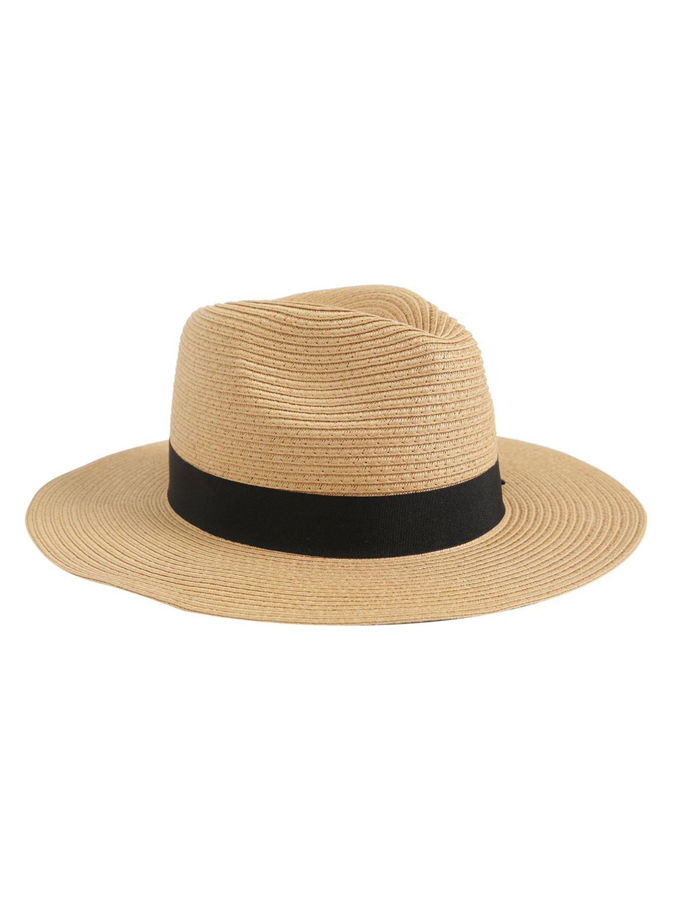 Black Band Straw Panama Hat, , alternate