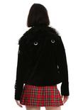 Tripp Black Faux Fur Zipper Girls Jacket, , alternate