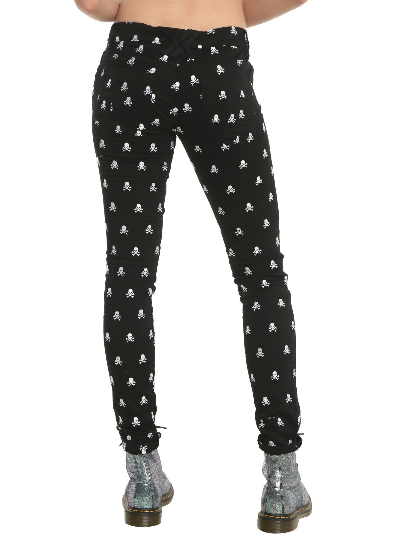 Tripp Skull Print Black Jeans, , alternate