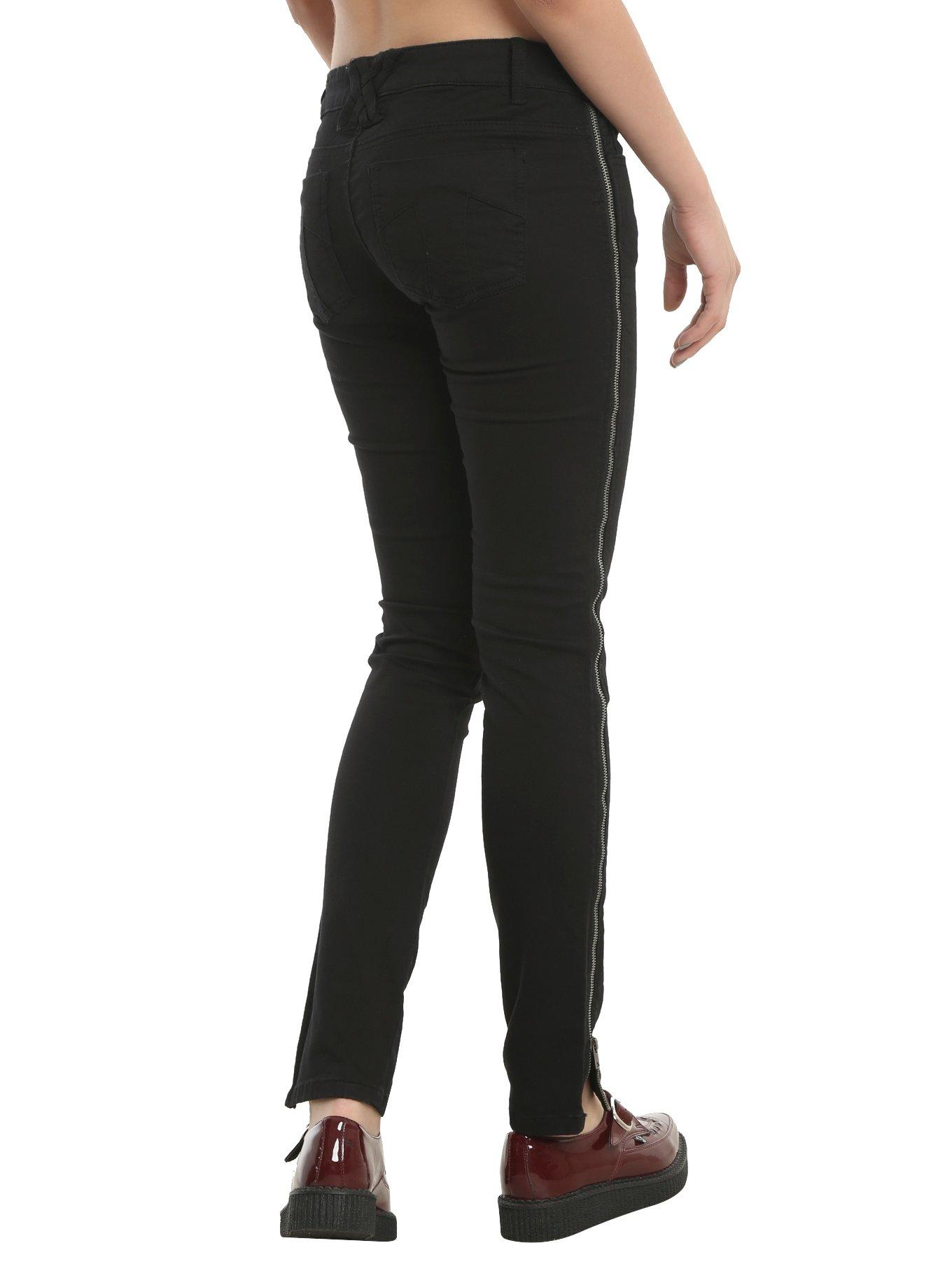 Tripp Side Zipper Black Jeans, , alternate