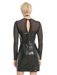 Tripp Black Long Sleeve Faux Leather Dress, , alternate