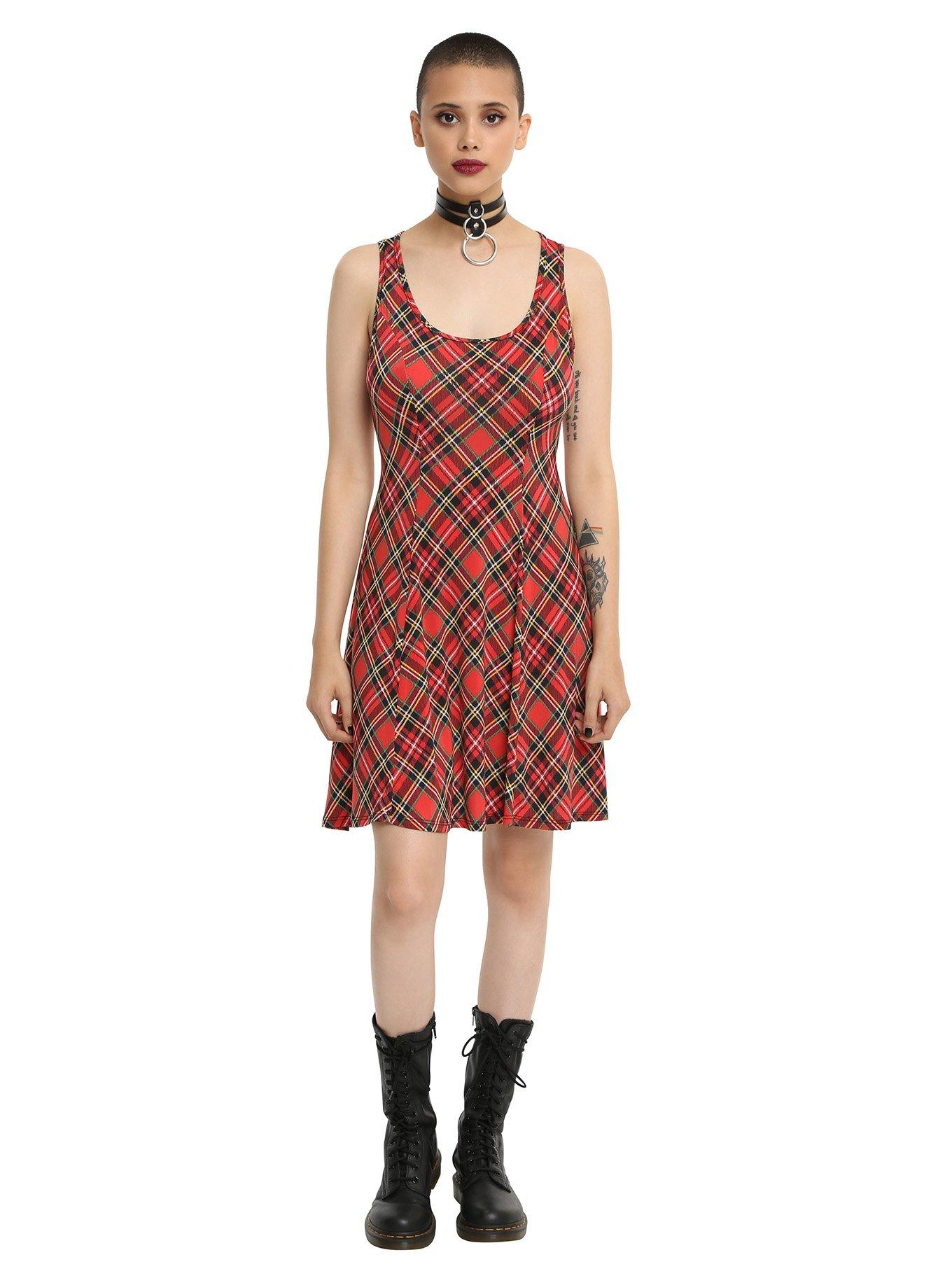 Red Plaid Dress, , alternate