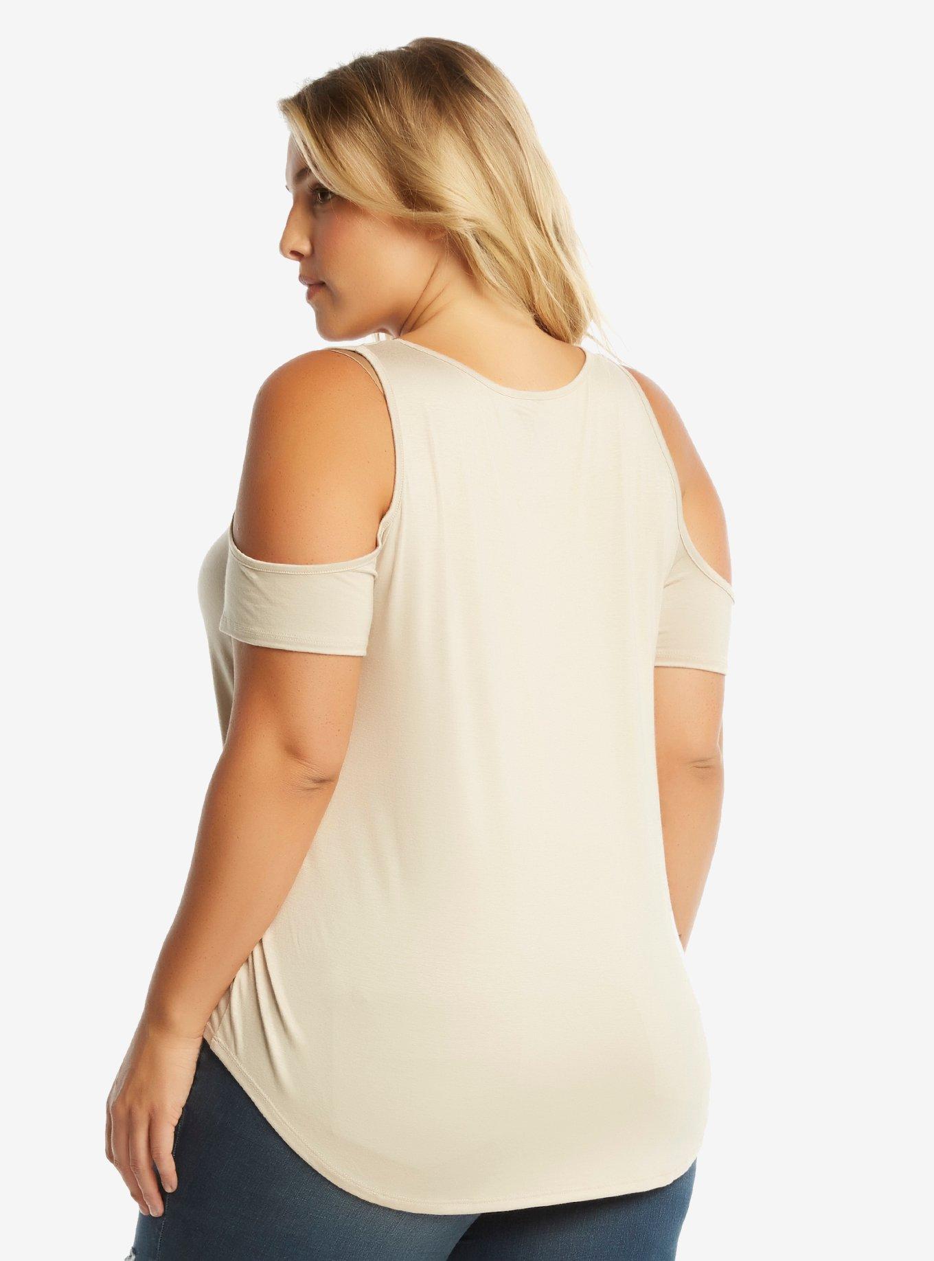 Star Wars Rey & BB-8 Sunset Cold Shoulder T-Shirt Plus Size, , alternate