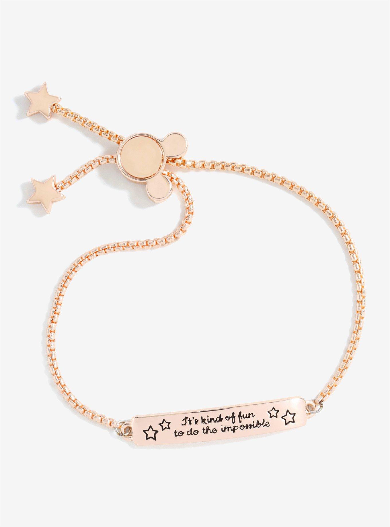 Disney Mickey Mouse Fun To Do Rose Gold Cord Bracelet, , alternate