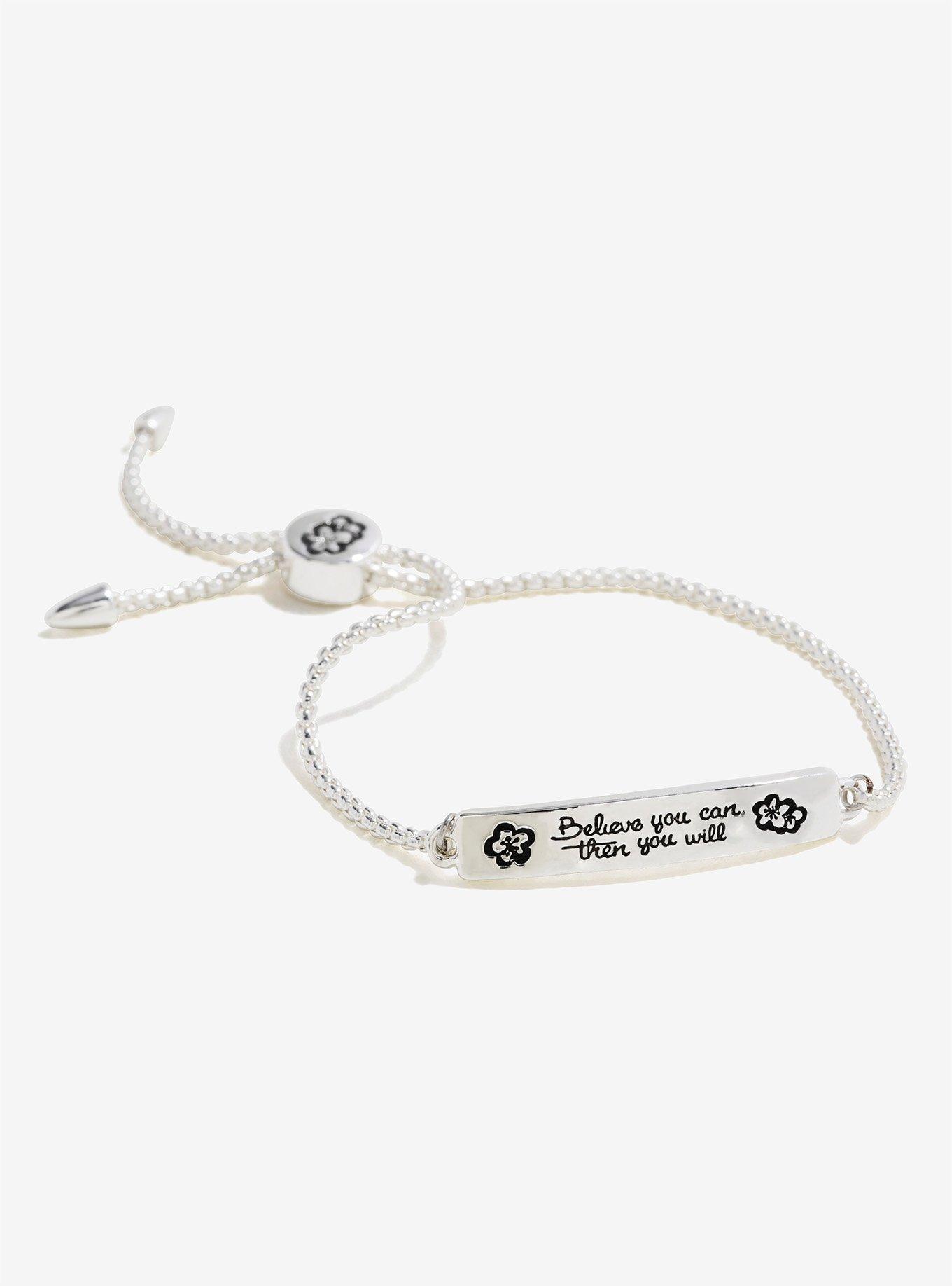 Disney Mulan Believe Silver Cord Bracelet, , alternate