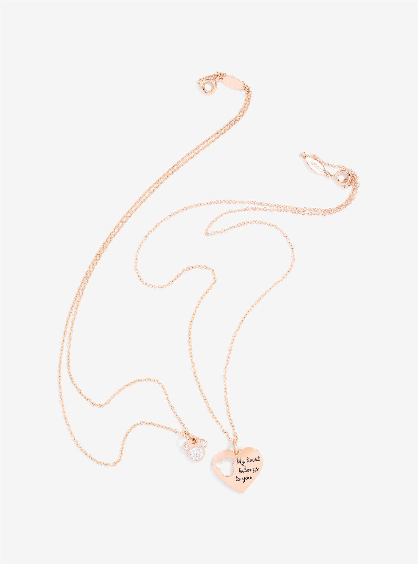 Disney Minnie Mouse Rose Gold Necklace Set, , alternate