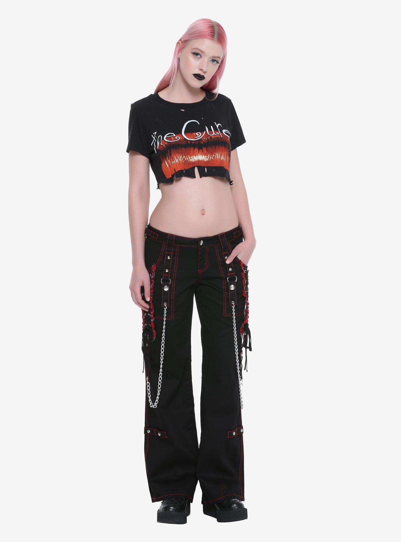 Tripp Black And Red Plaid Lace-Up Chain Pants, , alternate