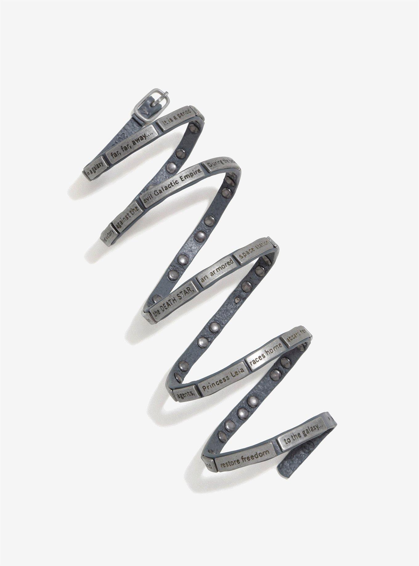 Star Wars: A New Hope Crawl Grey Leather Wrap Bracelet, , alternate