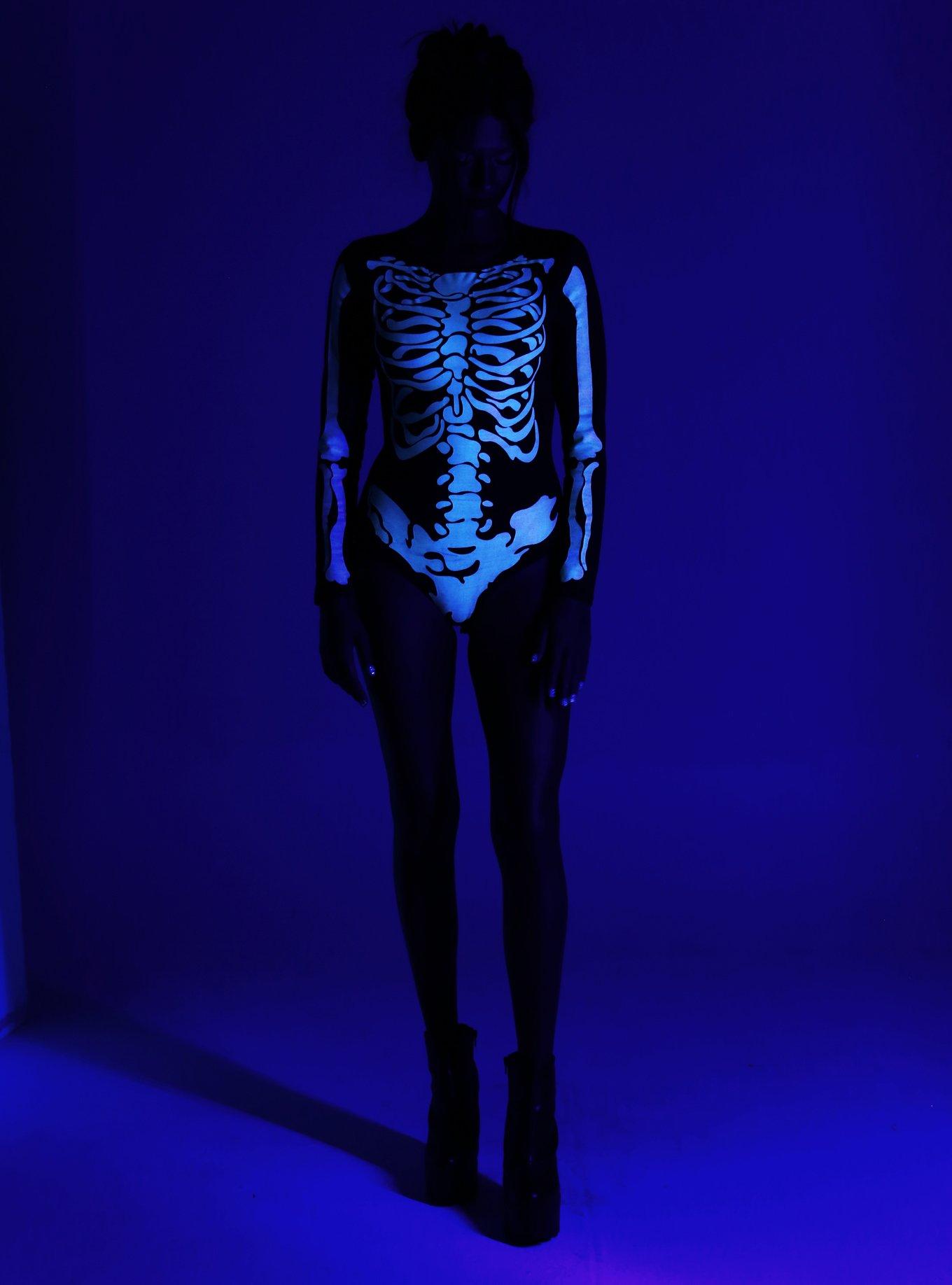 Skeleton Glow-In-The-Dark Bodysuit, , alternate