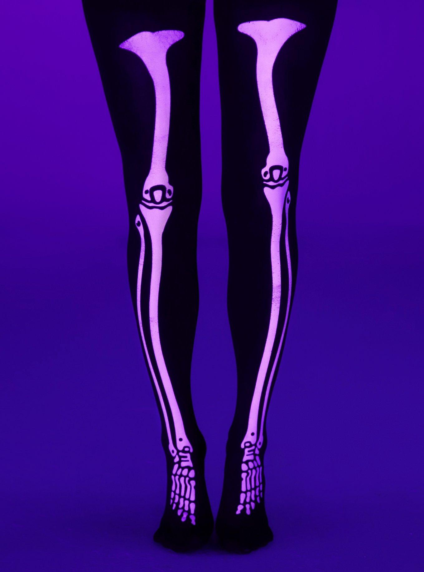 Skeleton Glow-In-The-Dark Tights, , alternate
