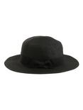 Black Straw Boater Hat With Bow, , alternate