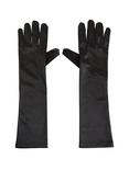 Black Satin Elbow-Length Gloves, , alternate
