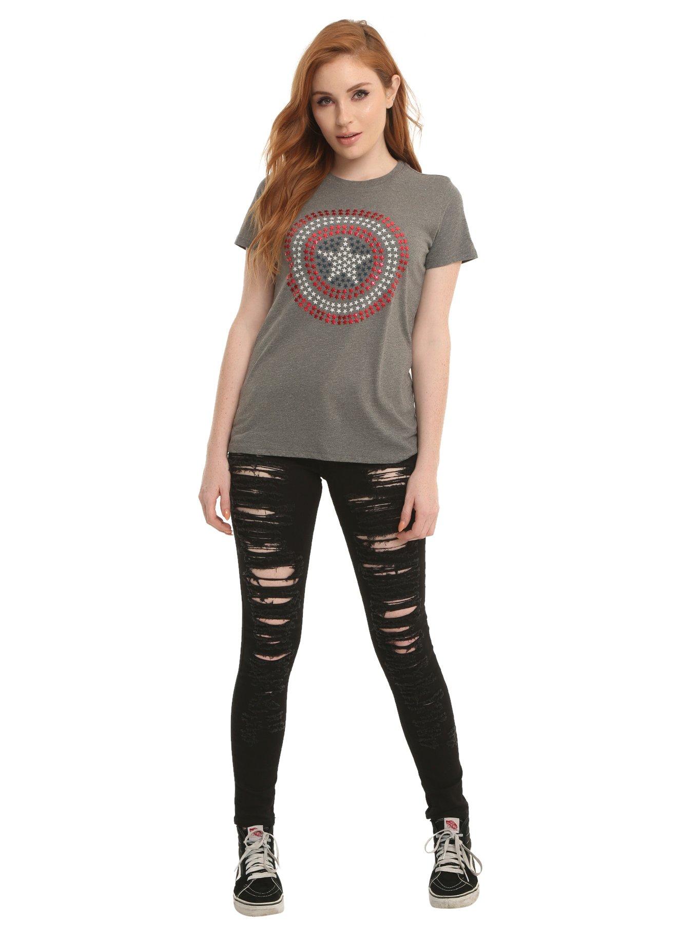 Marvel Captain America Star Studded Logo T-Shirt, , alternate