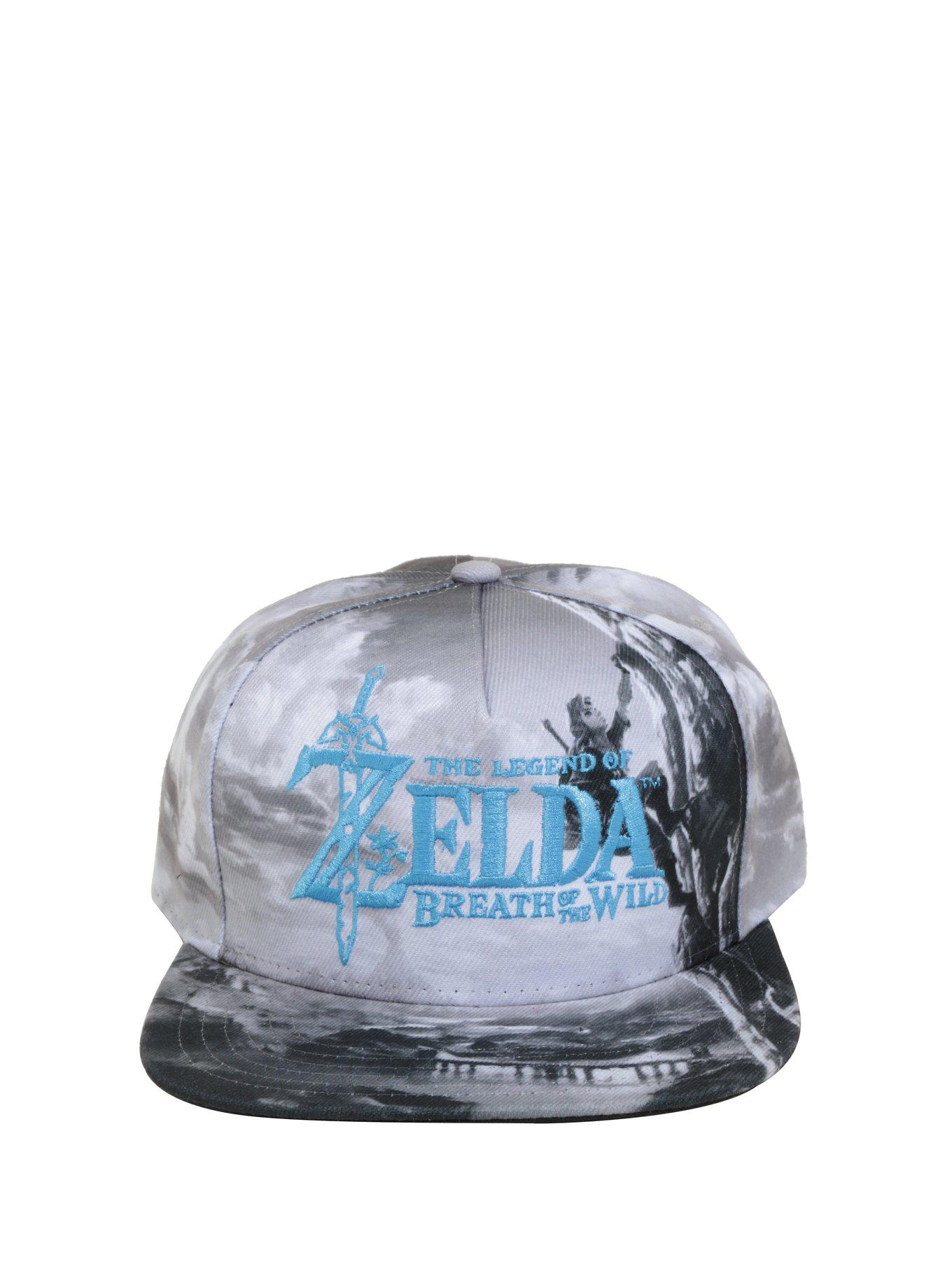 The Legend Of Zelda: Breath Of The Wild Black & White Sublimated Snapback Hat, , alternate