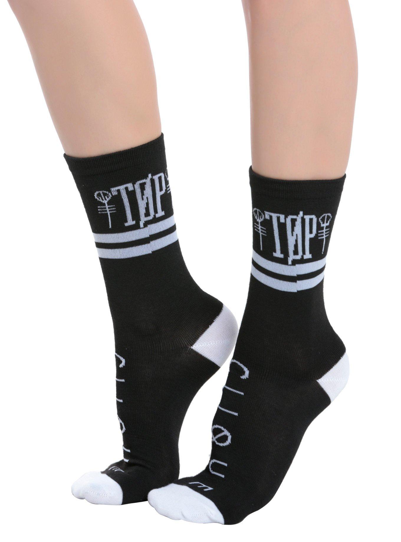 Twenty One Pilots Skeleton Clique Crew Socks, , alternate