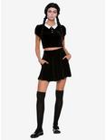 Velvet Skater Pocket Skirt, BLACK, alternate