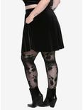 Velvet Skater Pocket Skirt Plus Size, BLACK, alternate