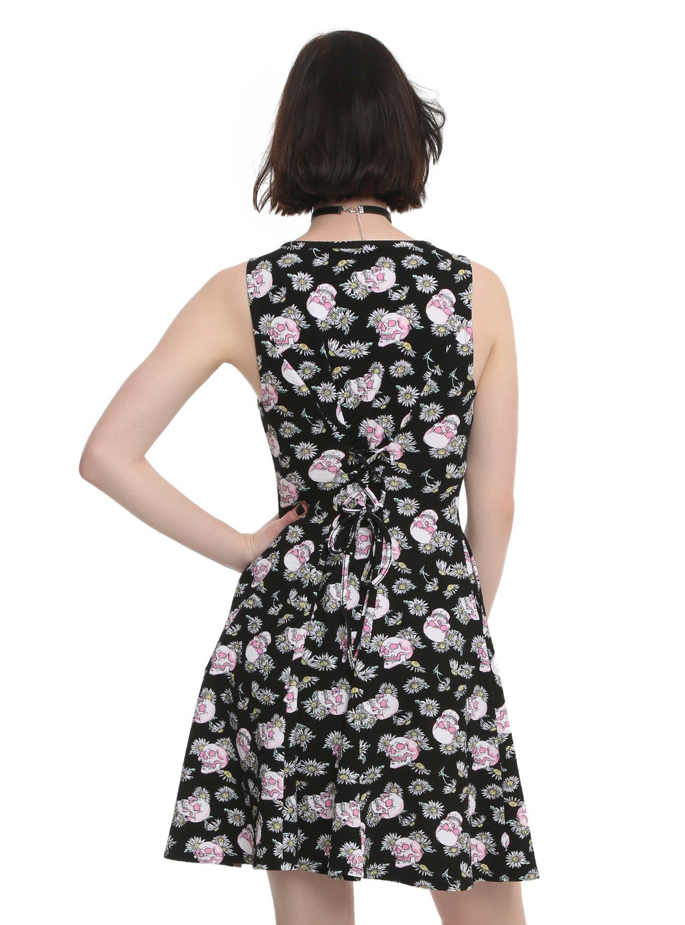Daisy & Skull Fit & Flare Dress, , alternate