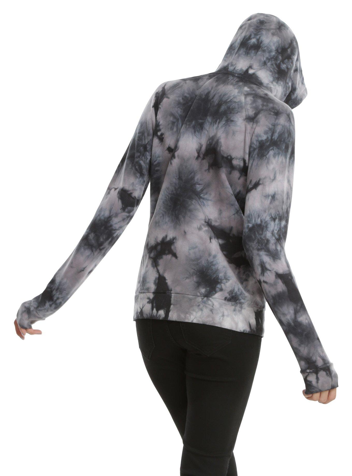 Glitter Skeleton Ombre Tie Dye Girls Hoodie, , alternate