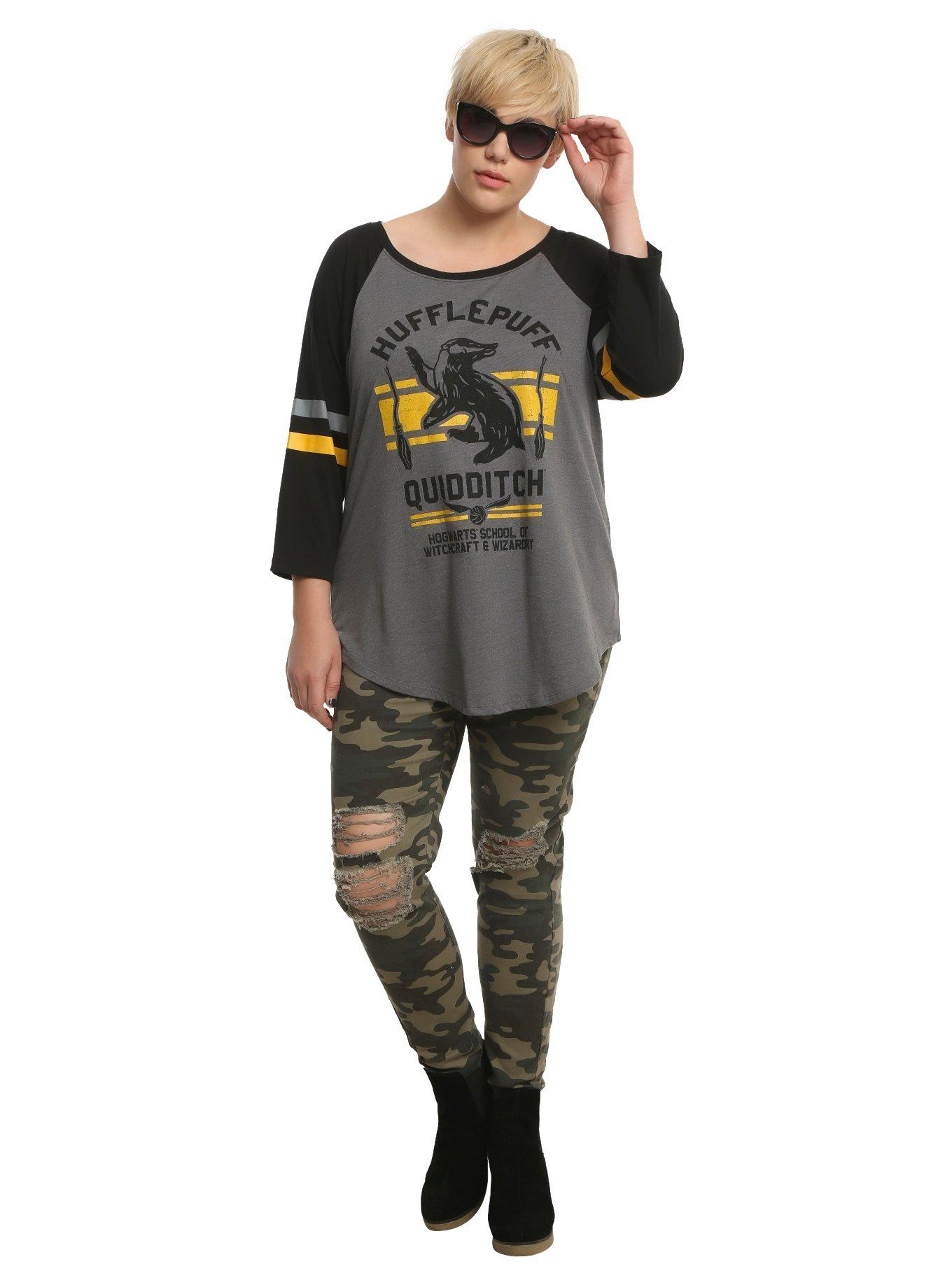 Harry Potter Hufflepuff Quidditch Girls Raglan Plus Size, , alternate