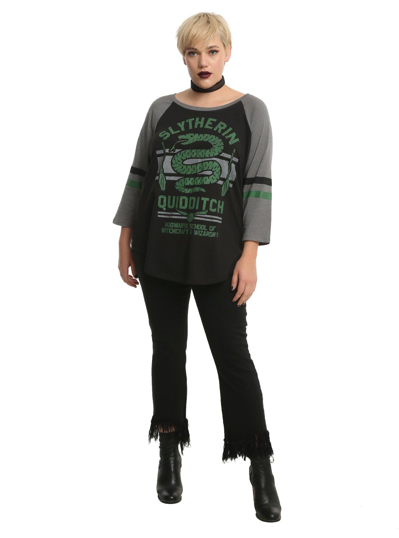 Harry Potter Slytherin Quidditch Girls Raglan Plus Size, , alternate