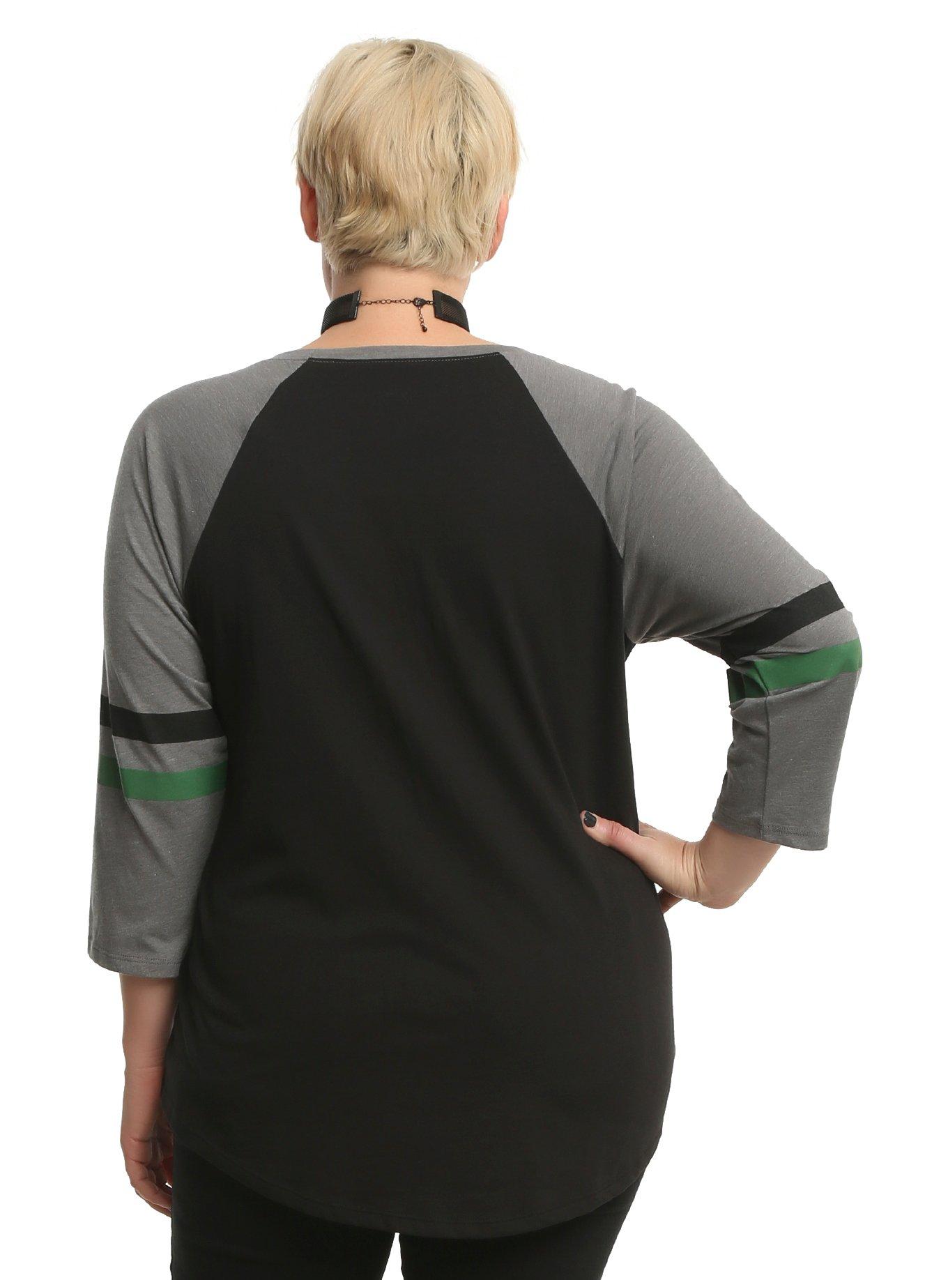 Harry Potter Slytherin Quidditch Girls Raglan Plus Size, , alternate